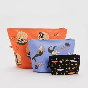 baggu go pouch set of 3: sea animals